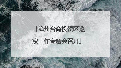漳州台商投资区巡察工作专题会召开