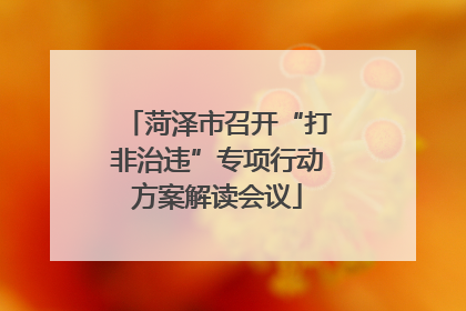 菏泽市召开“打非治违”专项行动方案解读会议
