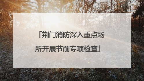 荆门消防深入重点场所开展节前专项检查
