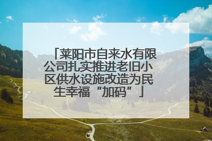 莱阳市自来水有限公司扎实推进老旧小区供水设施改造为民生幸福“加码”