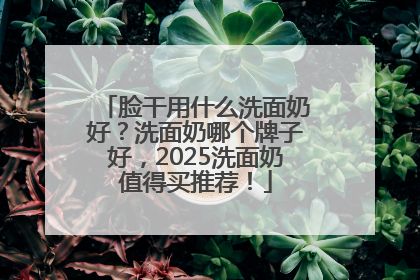 脸干用什么洗面奶好？洗面奶哪个牌子好，2025洗面奶值得买推荐！