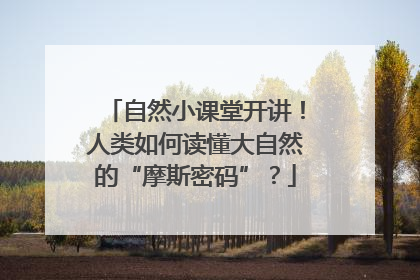 自然小课堂开讲！人类如何读懂大自然的“摩斯密码”？