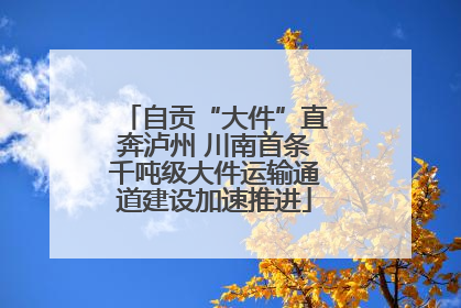 自贡“大件”直奔泸州 川南首条千吨级大件运输通道建设加速推进