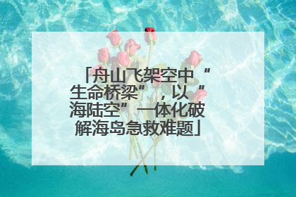 舟山飞架空中“生命桥梁”，以“海陆空”一体化破解海岛急救难题