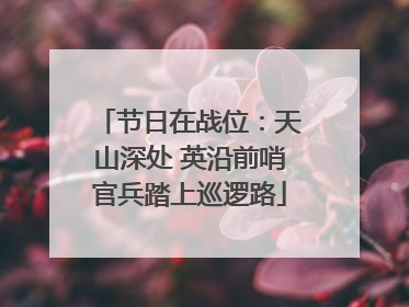 节日在战位：天山深处 英沿前哨官兵踏上巡逻路