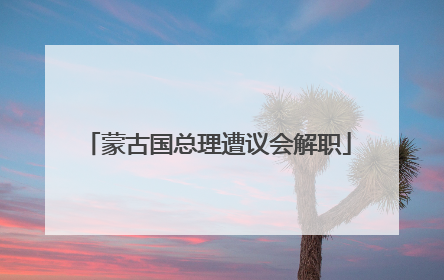 蒙古国总理遭议会解职