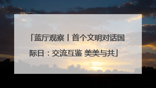 蓝厅观察丨首个文明对话国际日：交流互鉴 美美与共