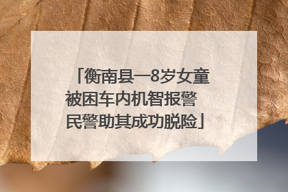 衡南县一8岁女童被困车内机智报警 民警助其成功脱险