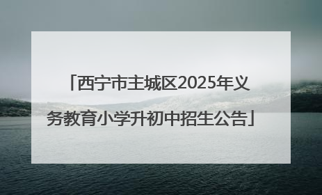 西宁市主城区2025年义务教育小学升初中招生公告