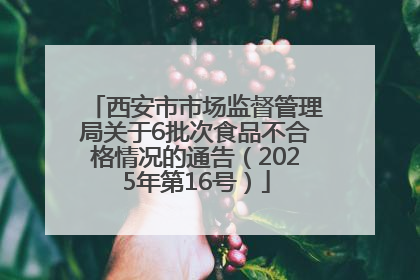 西安市市场监督管理局关于6批次食品不合格情况的通告（2025年第16号）