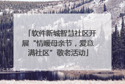 软件新城智慧社区开展“情暖母亲节，爱意满社区”敬老活动