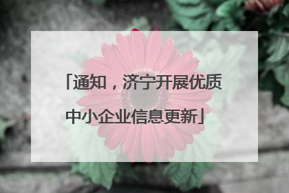 通知，济宁开展优质中小企业信息更新