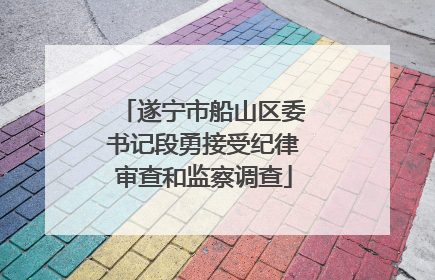 遂宁市船山区委书记段勇接受纪律审查和监察调查