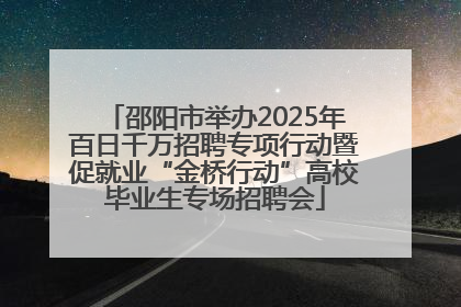 邵阳市举办2025年百日千万招聘专项行动暨促就业“金桥行动”高校毕业生专场招聘会