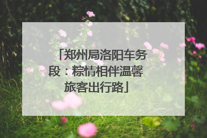 郑州局洛阳车务段：粽情相伴温馨旅客出行路