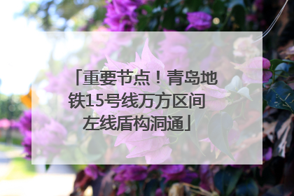 重要节点！青岛地铁15号线万方区间左线盾构洞通