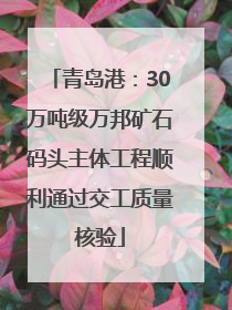青岛港：30万吨级万邦矿石码头主体工程顺利通过交工质量核验