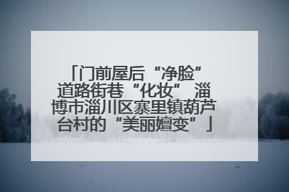 门前屋后“净脸” 道路街巷“化妆” 淄博市淄川区寨里镇葫芦台村的“美丽嬗变”