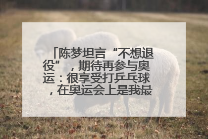 陈梦坦言“不想退役”，期待再参与奥运：很享受打乒乓球，在奥运会上是我最幸福的时候