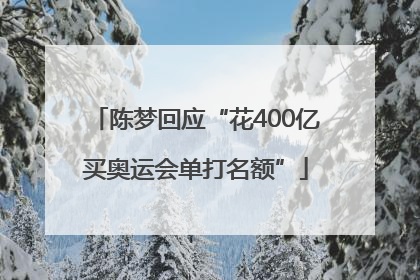 陈梦回应“花400亿买奥运会单打名额”