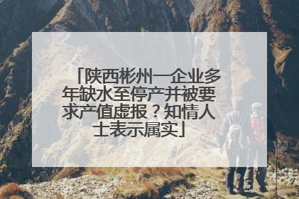 陕西彬州一企业多年缺水至停产并被要求产值虚报？知情人士表示属实