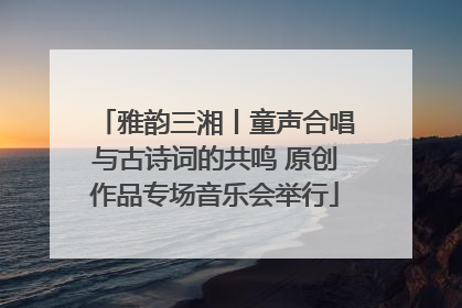雅韵三湘丨童声合唱与古诗词的共鸣 原创作品专场音乐会举行