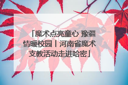 魔术点亮童心 豫疆情暖校园丨河南省魔术支教活动走进哈密