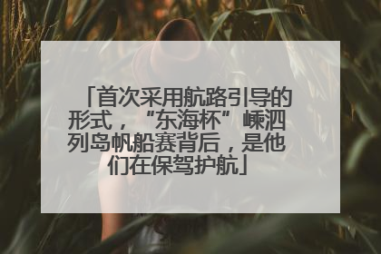 首次采用航路引导的形式，“东海杯”嵊泗列岛帆船赛背后，是他们在保驾护航