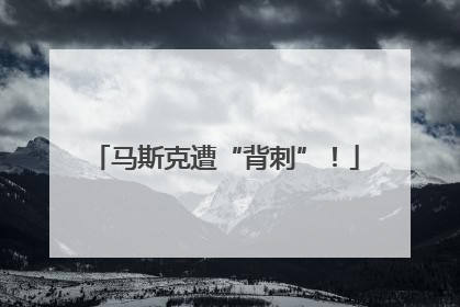 马斯克遭“背刺”！