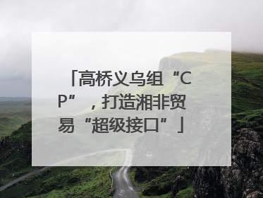 高桥义乌组“CP”，打造湘非贸易“超级接口”