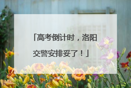 高考倒计时，洛阳交警安排妥了！