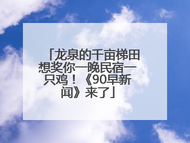 龙泉的千亩梯田想奖你一晚民宿一只鸡！《90早新闻》来了