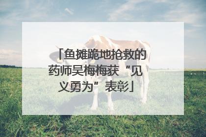 鱼摊跪地抢救的药师吴梅梅获“见义勇为”表彰