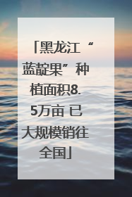 黑龙江“蓝靛果”种植面积8.5万亩 已大规模销往全国