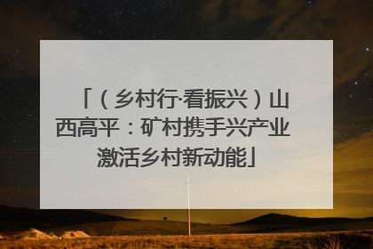 （乡村行·看振兴）山西高平：矿村携手兴产业 激活乡村新动能