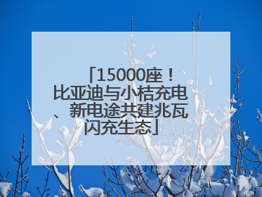15000座！比亚迪与小桔充电、新电途共建兆瓦闪充生态