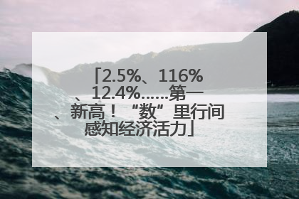 2.5%、116%、12.4%……第一、新高！“数”里行间感知经济活力