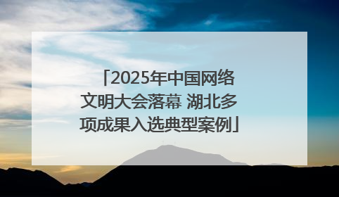 2025年中国网络文明大会落幕 湖北多项成果入选典型案例