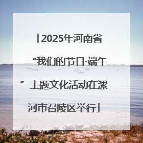 2025年河南省“我们的节日·端午”主题文化活动在漯河市召陵区举行