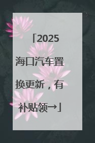 2025海口汽车置换更新，有补贴领→