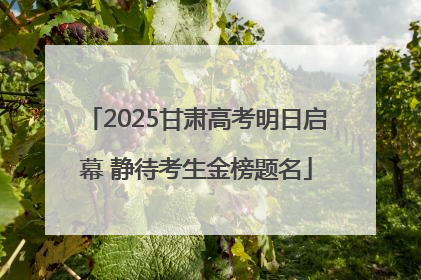 2025甘肃高考明日启幕 静待考生金榜题名