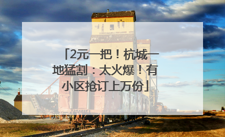 2元一把！杭城一地猛割：太火爆！有小区抢订上万份