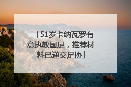 51岁卡纳瓦罗有意执教国足，推荐材料已递交足协