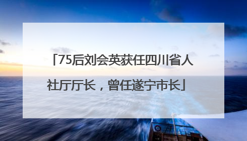 75后刘会英获任四川省人社厅厅长，曾任遂宁市长